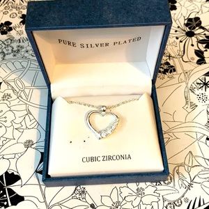 Silver plated heart necklace